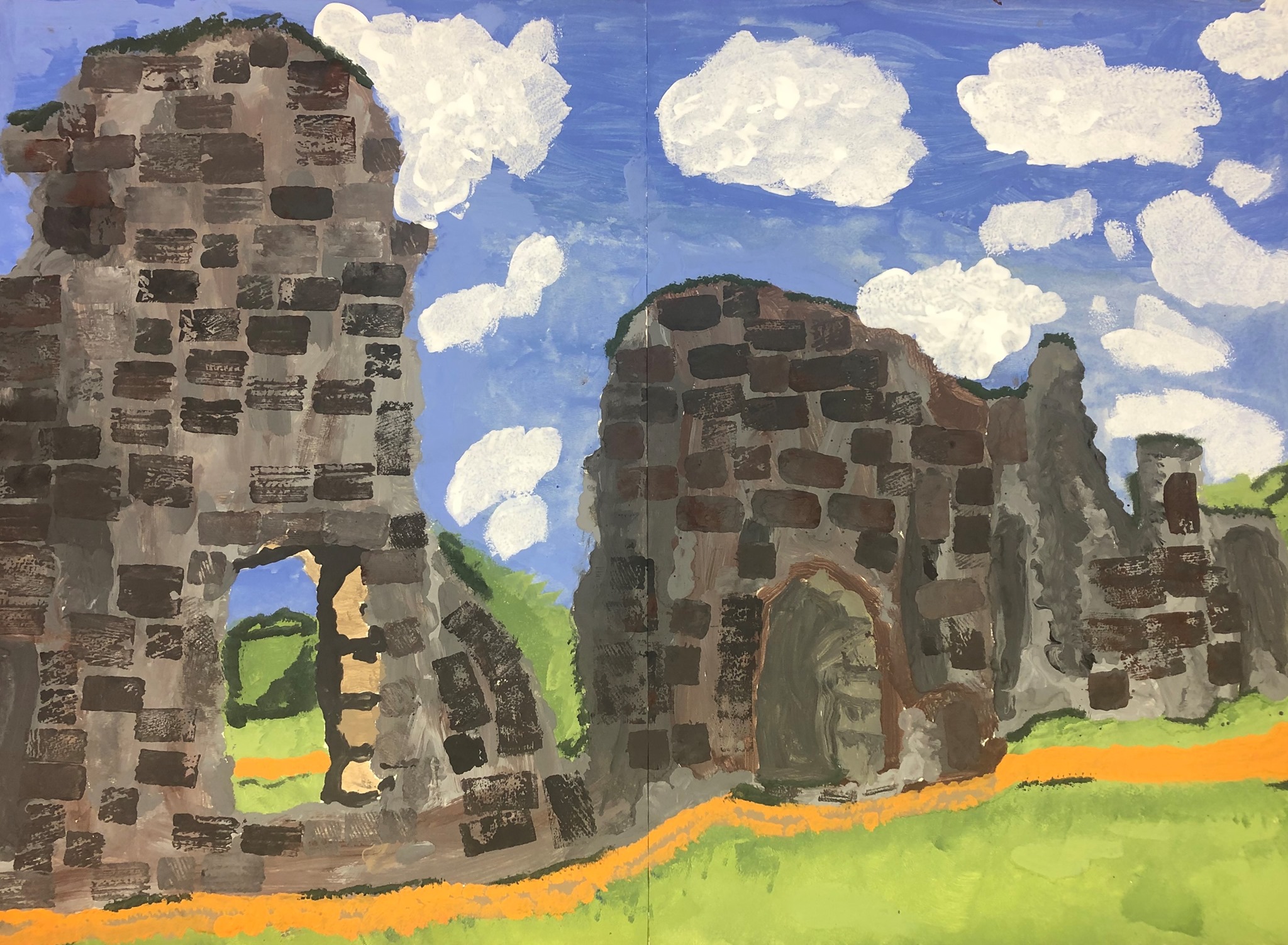 The Priory painted by Years 5 & 6 from Thringstone Primary School 2020